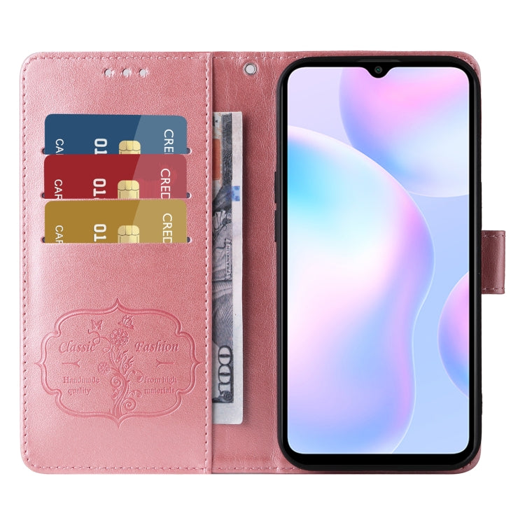 For Redmi 10A 4G Embossed Butterfly Flowers Leather Phone Case