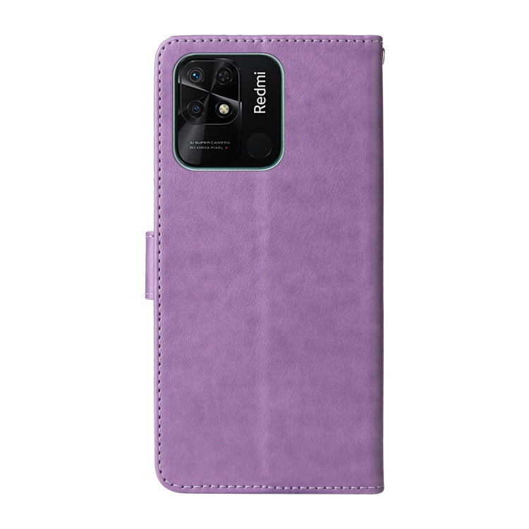 For Redmi 10C / 10 India / 10 Power Embossed Butterfly Flowers Leather Phone Case