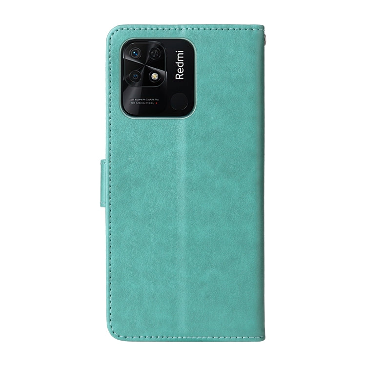 For Redmi 10C / 10 India / 10 Power Embossed Butterfly Flowers Leather Phone Case