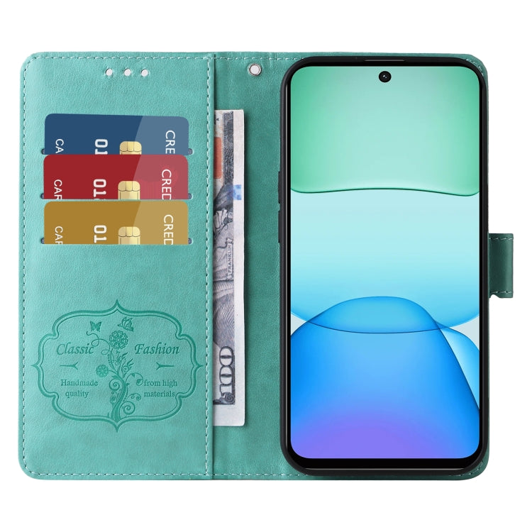For Redmi 13 4G / Note 13R Embossed Butterfly Flowers Leather Phone Case