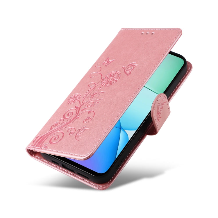 For Redmi 13 4G / Note 13R Embossed Butterfly Flowers Leather Phone Case