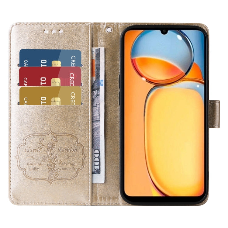 For Redmi 13C 5G / 4G / 13R Embossed Butterfly Flowers Leather Phone Case