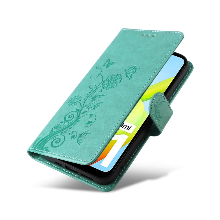 For Redmi A1 4G / A2 4G Embossed Butterfly Flowers Leather Phone Case