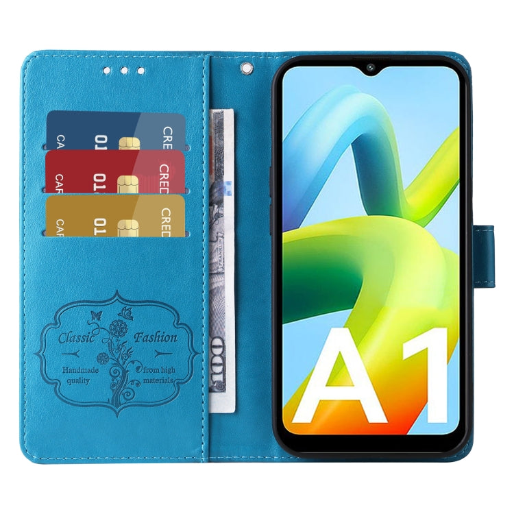 For Redmi A1 4G / A2 4G Embossed Butterfly Flowers Leather Phone Case