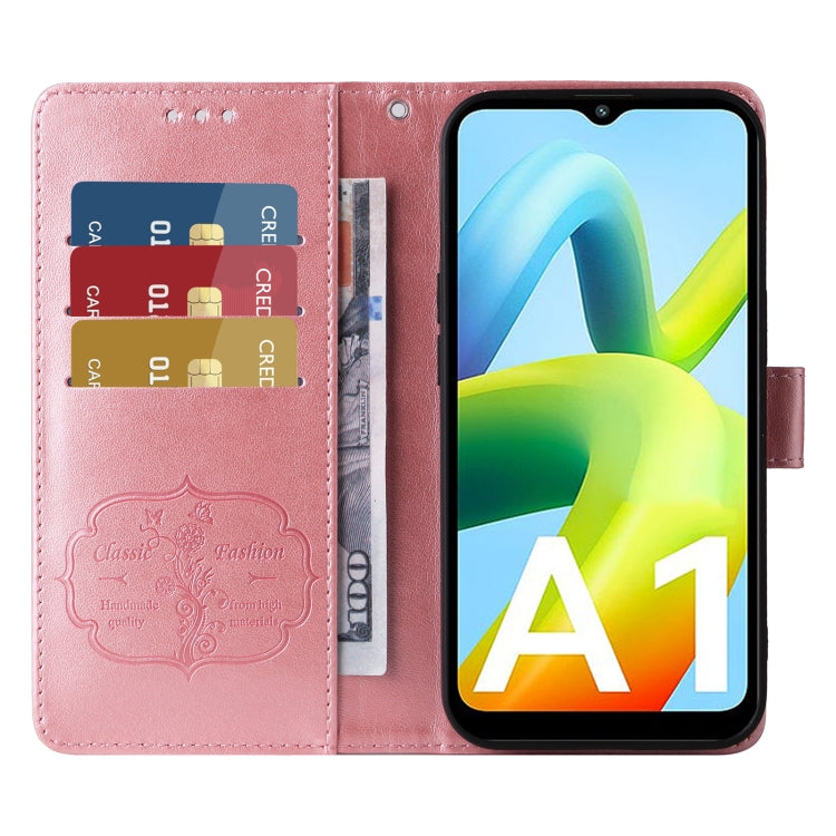 For Redmi A1 4G / A2 4G Embossed Butterfly Flowers Leather Phone Case
