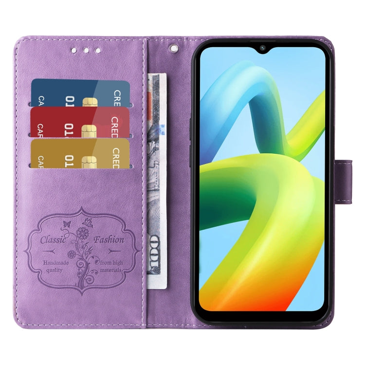 For Redmi A1 Plus / A2 Plus Embossed Butterfly Flowers Leather Phone Case