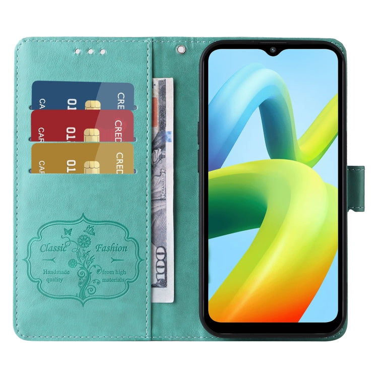 For Redmi A1 Plus / A2 Plus Embossed Butterfly Flowers Leather Phone Case