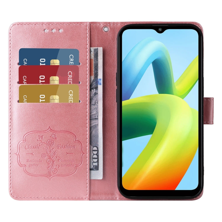 For Redmi A1 Plus / A2 Plus Embossed Butterfly Flowers Leather Phone Case
