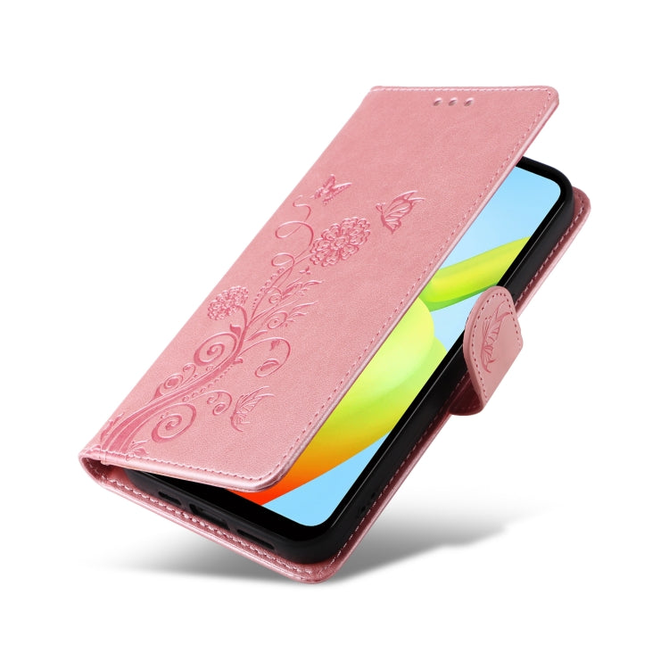For Redmi A1 Plus / A2 Plus Embossed Butterfly Flowers Leather Phone Case
