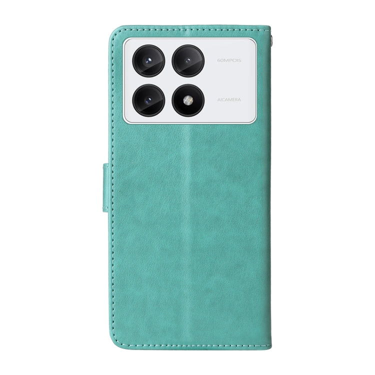 For Redmi K70 / K70 Pro Embossed Butterfly Flowers Leather Phone Case