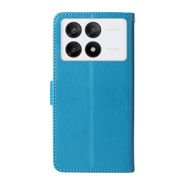 For Redmi K70 / K70 Pro Embossed Butterfly Flowers Leather Phone Case