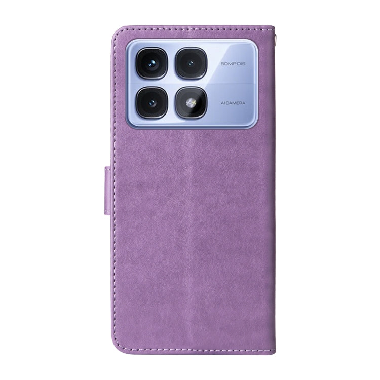 For Redmi K70 Ultra Embossed Butterfly Flowers Leather Phone Case