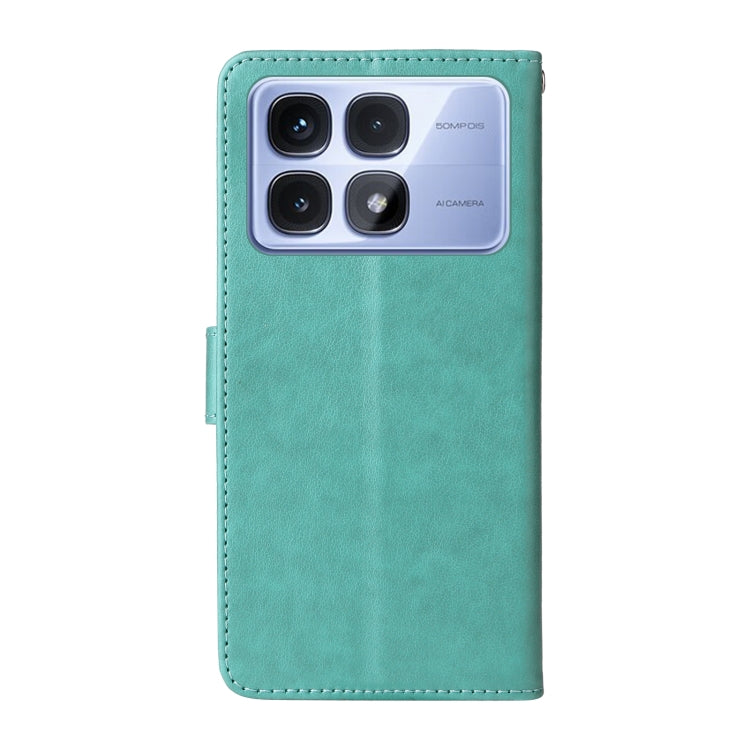 For Redmi K70 Ultra Embossed Butterfly Flowers Leather Phone Case