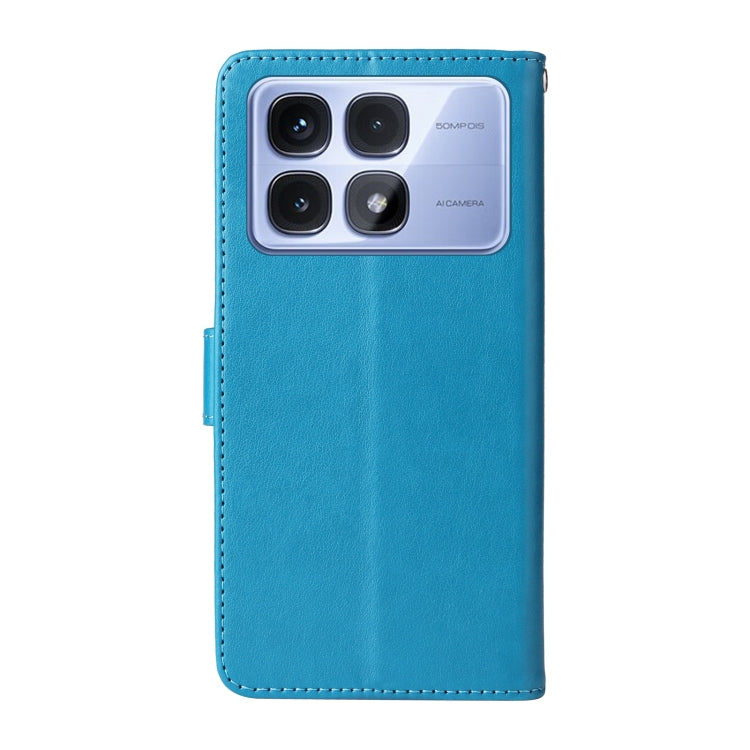For Redmi K70 Ultra Embossed Butterfly Flowers Leather Phone Case