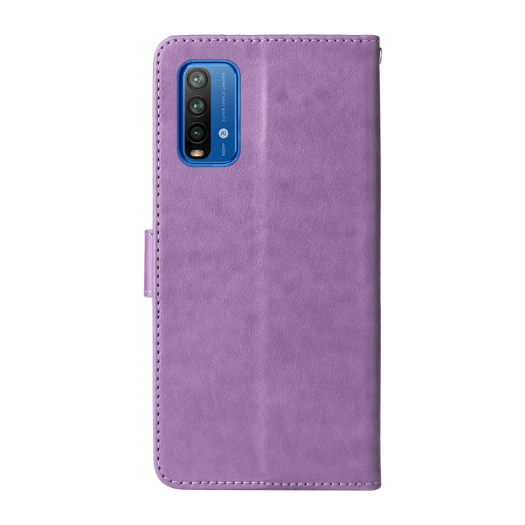 For Redmi Note 9 4G / 10X 4G Embossed Butterfly Flowers Leather Phone Case