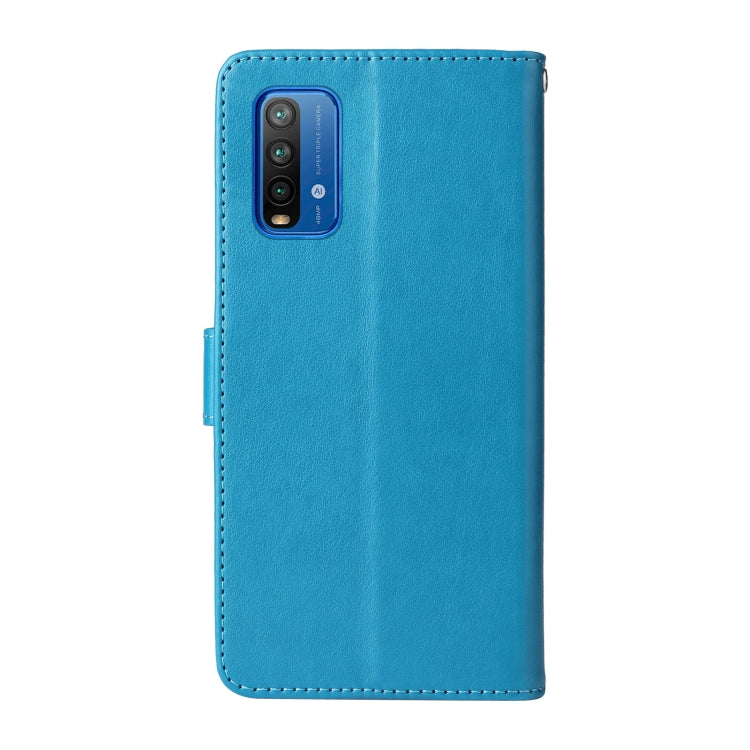 For Redmi Note 9 4G / 10X 4G Embossed Butterfly Flowers Leather Phone Case