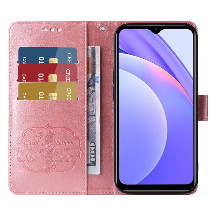For Redmi Note 9 4G / 10X 4G Embossed Butterfly Flowers Leather Phone Case