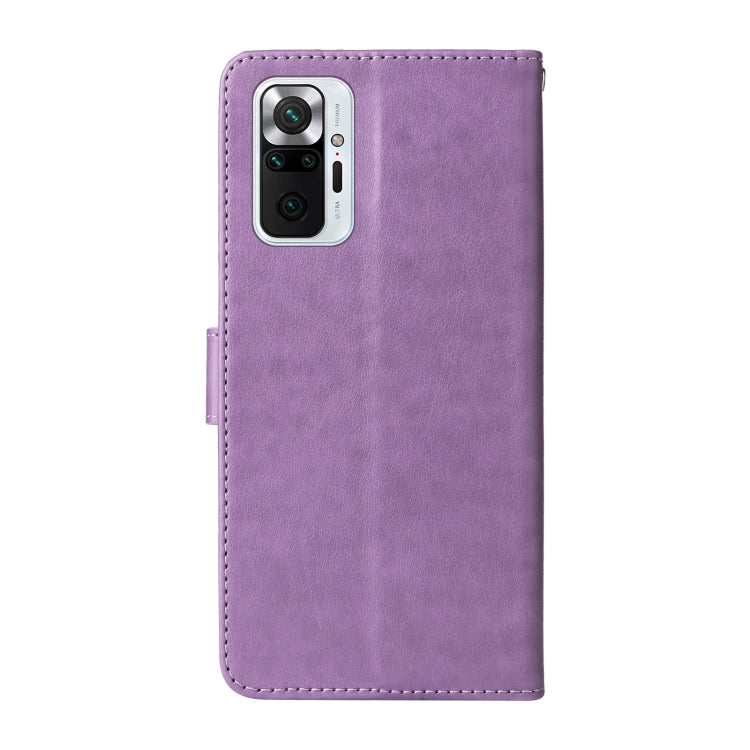 For Redmi Note 10 Pro 4G / Note 10 Pro Max Embossed Butterfly Flowers Leather Phone Case