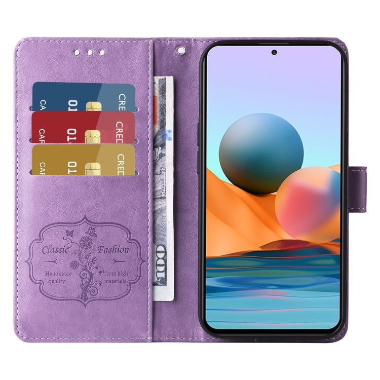 For Redmi Note 10 Pro 4G / Note 10 Pro Max Embossed Butterfly Flowers Leather Phone Case