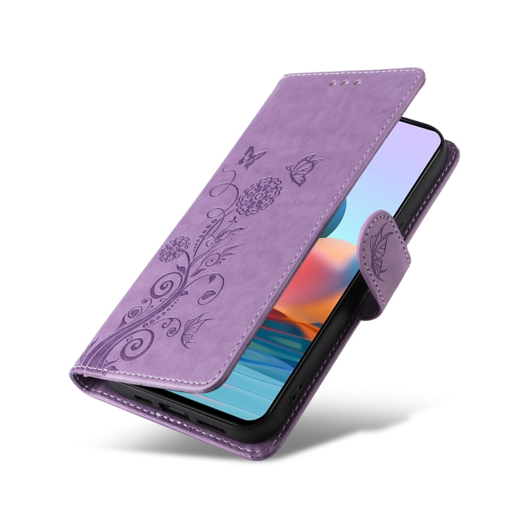 For Redmi Note 10 Pro 4G / Note 10 Pro Max Embossed Butterfly Flowers Leather Phone Case