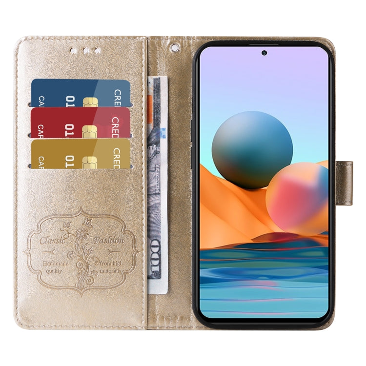 For Redmi Note 10 Pro 4G / Note 10 Pro Max Embossed Butterfly Flowers Leather Phone Case