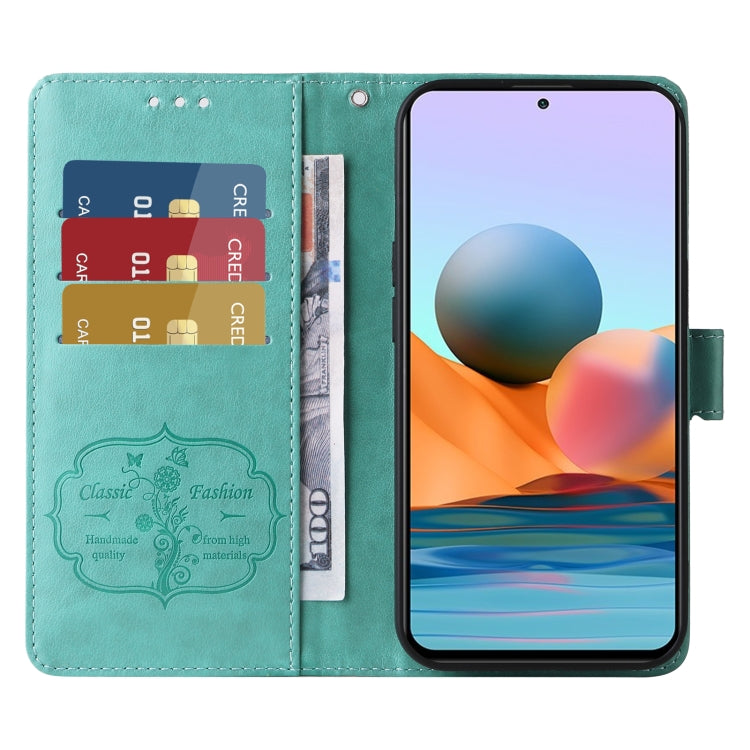 For Redmi Note 10 Pro 4G / Note 10 Pro Max Embossed Butterfly Flowers Leather Phone Case