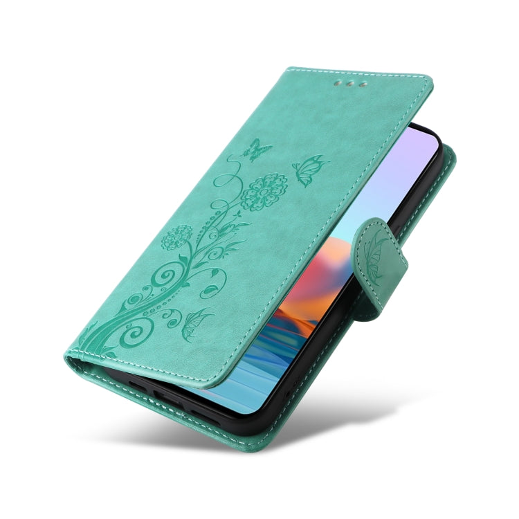For Redmi Note 10 Pro 4G / Note 10 Pro Max Embossed Butterfly Flowers Leather Phone Case