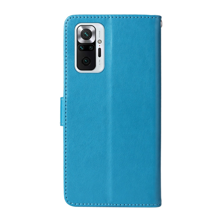 For Redmi Note 10 Pro 4G / Note 10 Pro Max Embossed Butterfly Flowers Leather Phone Case
