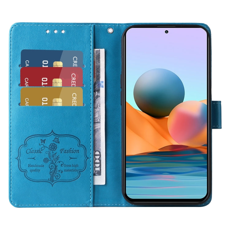 For Redmi Note 10 Pro 4G / Note 10 Pro Max Embossed Butterfly Flowers Leather Phone Case