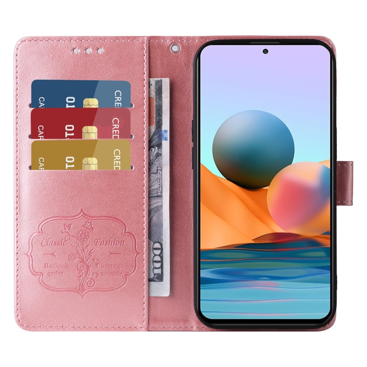 For Redmi Note 10 Pro 4G / Note 10 Pro Max Embossed Butterfly Flowers Leather Phone Case