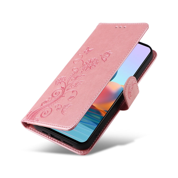 For Redmi Note 10 Pro 4G / Note 10 Pro Max Embossed Butterfly Flowers Leather Phone Case