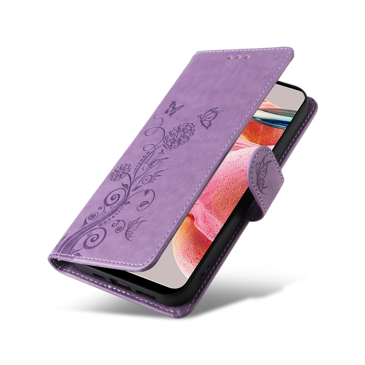 For Redmi Note 12 4G Global Embossed Butterfly Flowers Leather Phone Case