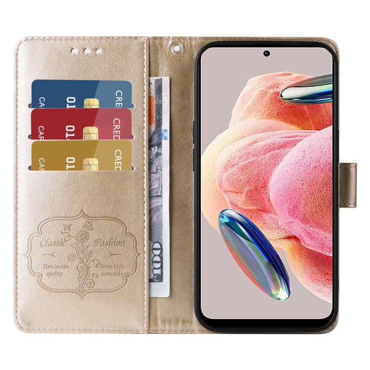 For Redmi Note 12 4G Global Embossed Butterfly Flowers Leather Phone Case
