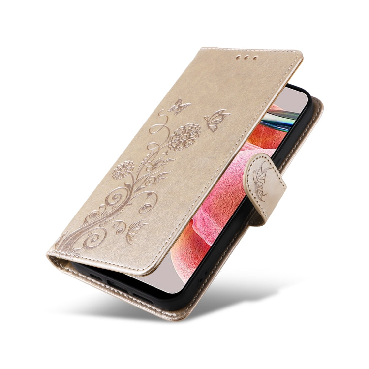 For Redmi Note 12 4G Global Embossed Butterfly Flowers Leather Phone Case