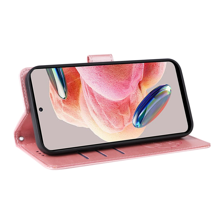 For Redmi Note 12 4G Global Embossed Butterfly Flowers Leather Phone Case