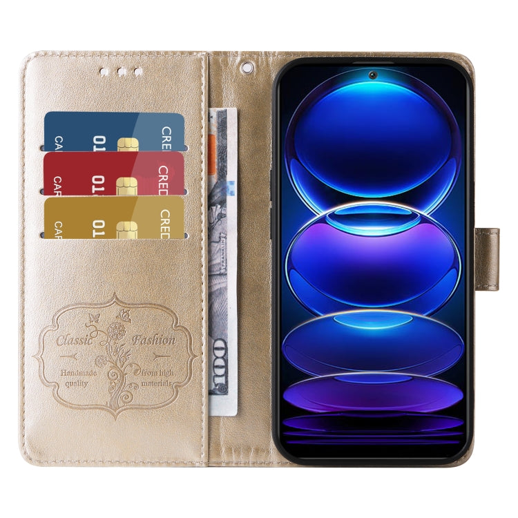 For Redmi Note 12 5G Global Embossed Butterfly Flowers Leather Phone Case