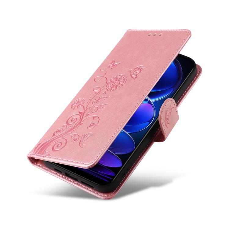 For Redmi Note 12 5G Global Embossed Butterfly Flowers Leather Phone Case