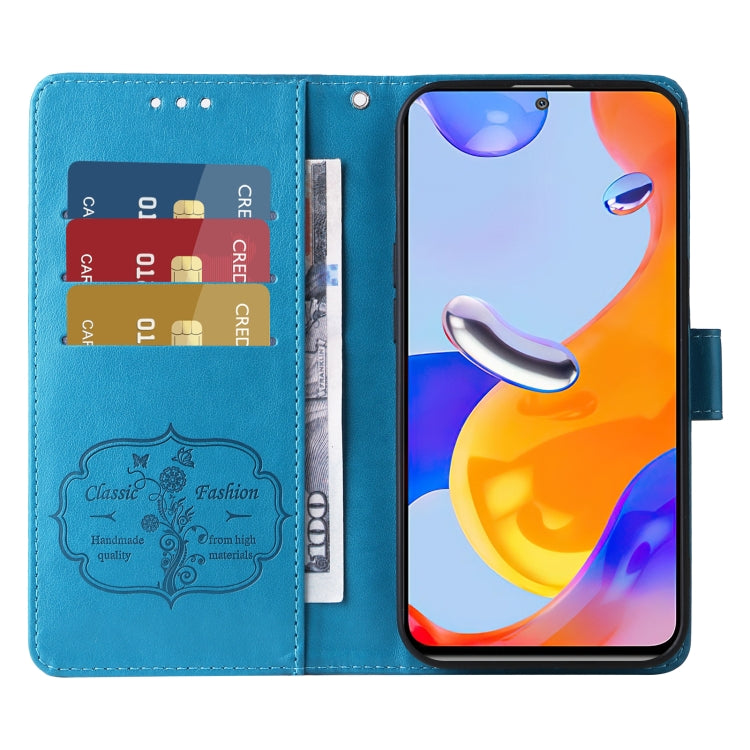 For Redmi Note 12 Pro 4G Embossed Butterfly Flowers Leather Phone Case