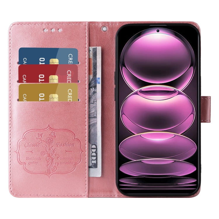 For Redmi Note 12 Pro 5G Global Embossed Butterfly Flowers Leather Phone Case