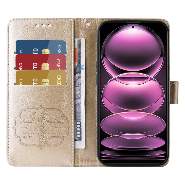 For Redmi Note 12 Explorer / Note 12 Pro+ Embossed Butterfly Flowers Leather Phone Case