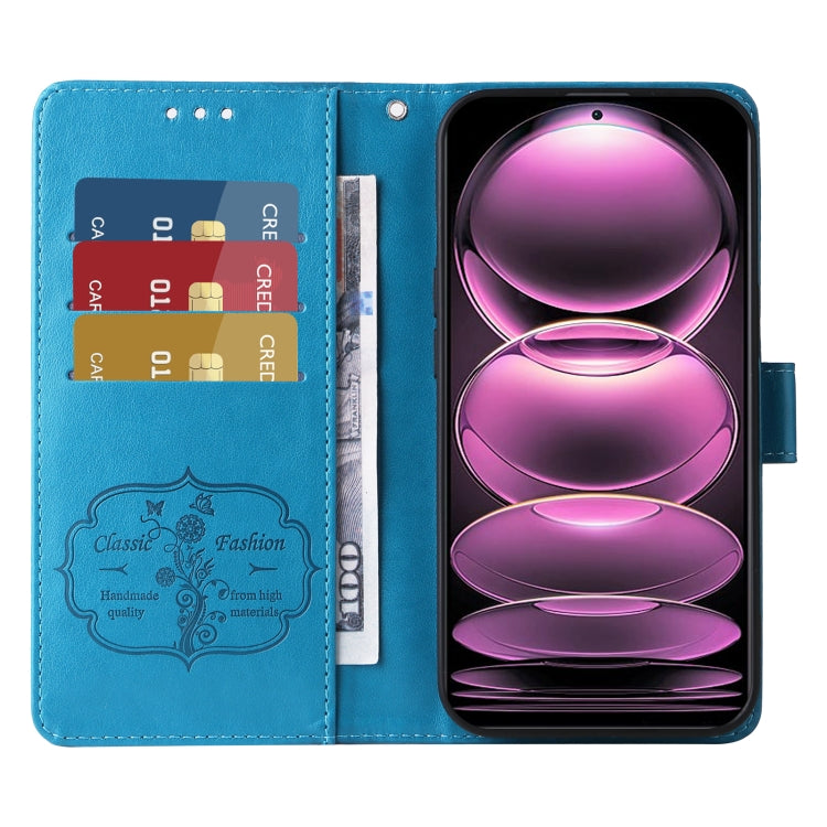 For Redmi Note 12 Explorer / Note 12 Pro+ Embossed Butterfly Flowers Leather Phone Case