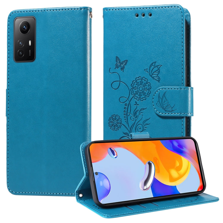 For Redmi Note 12S 4G Global Embossed Butterfly Flowers Leather Phone Case