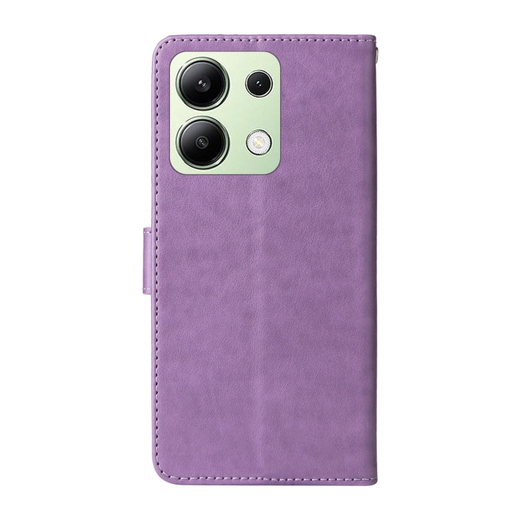 For Redmi Note 13 4G Embossed Butterfly Flowers Leather Phone Case