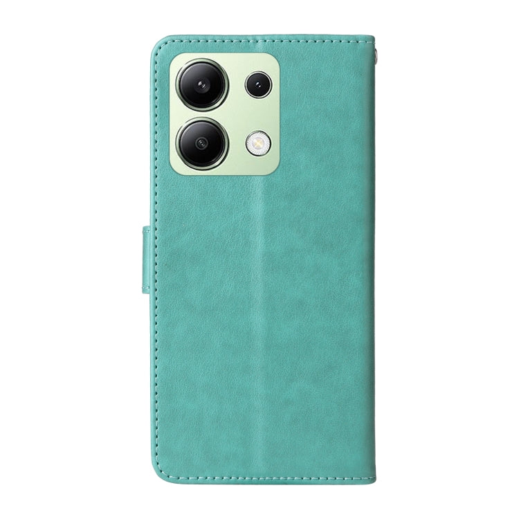 For Redmi Note 13 4G Embossed Butterfly Flowers Leather Phone Case
