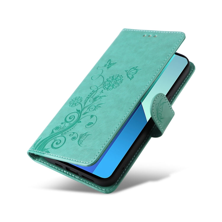 For Redmi Note 13 4G Embossed Butterfly Flowers Leather Phone Case