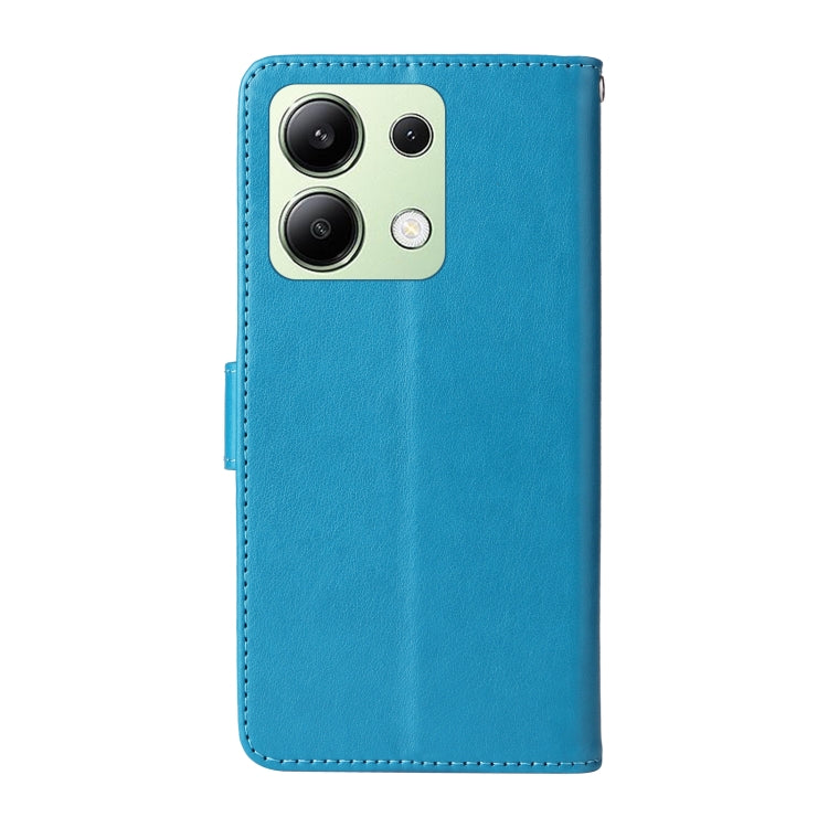 For Redmi Note 13 4G Embossed Butterfly Flowers Leather Phone Case