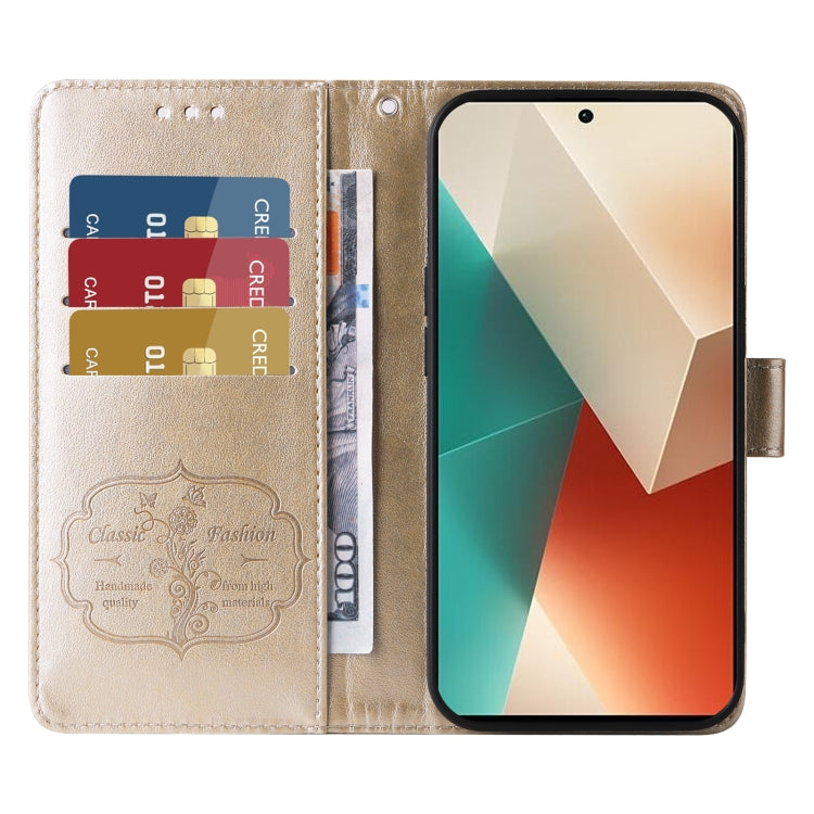 For Redmi Note 13 5G Embossed Butterfly Flowers Leather Phone Case