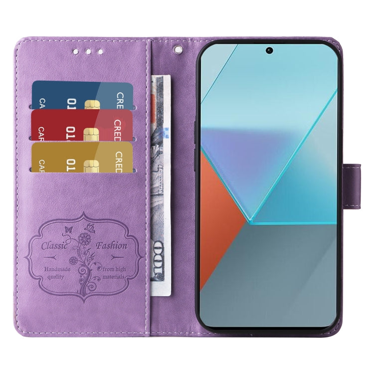 For Redmi Note 13 Pro 5G Embossed Butterfly Flowers Leather Phone Case