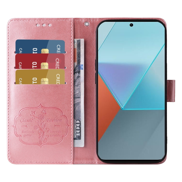 For Redmi Note 13 Pro 5G Embossed Butterfly Flowers Leather Phone Case