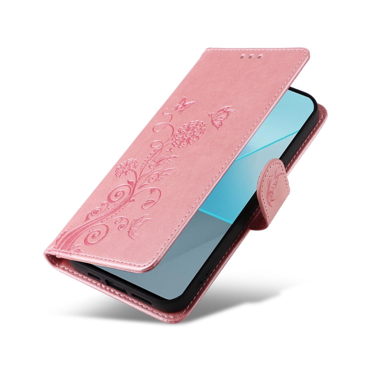For Redmi Note 13 Pro 5G Embossed Butterfly Flowers Leather Phone Case